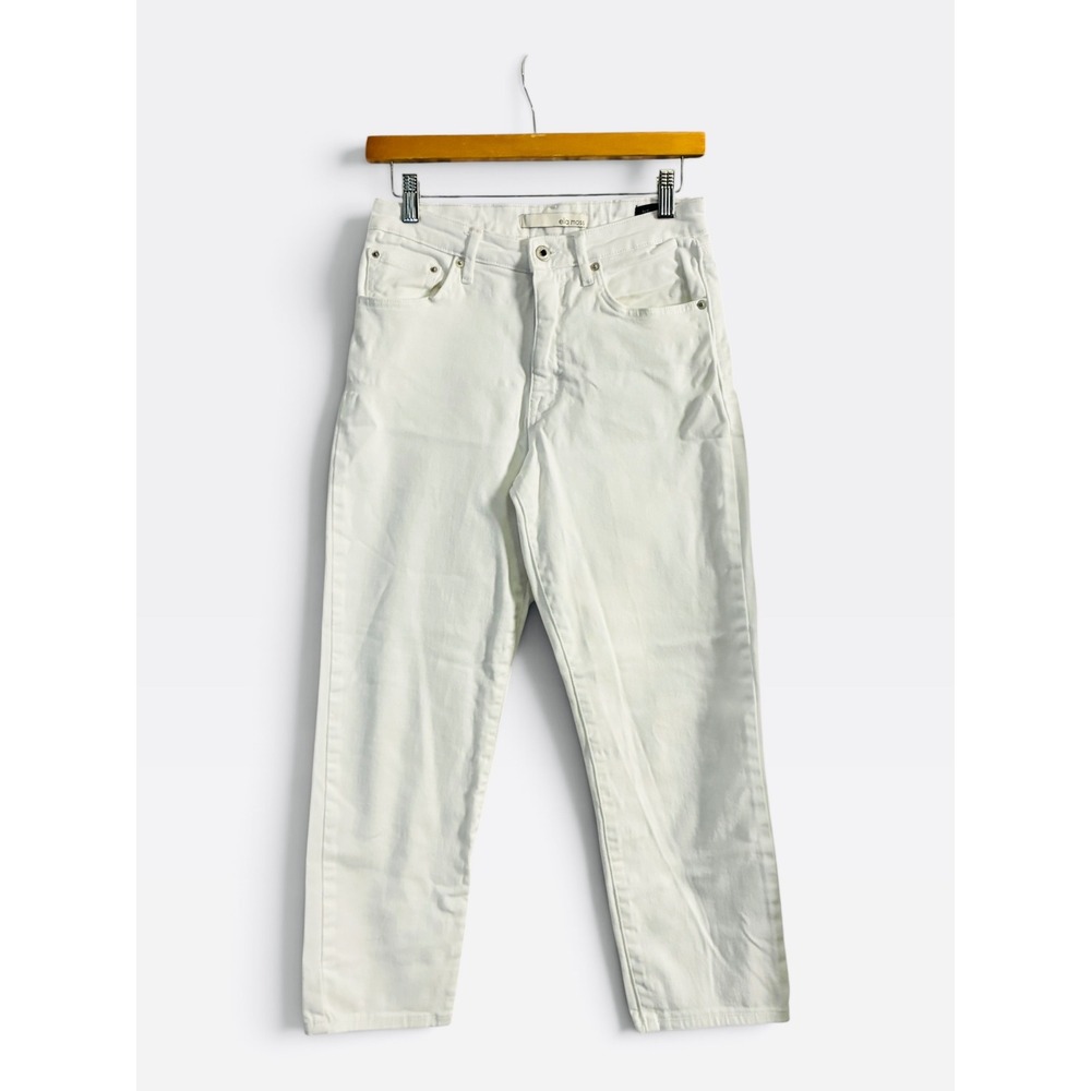 Ella Moss Straight Jeans Women 4/27 White Good High Waist Stretch Denim Casual